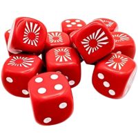 Set di Dadi WW2 Giappone - 12 D6 Opaque Dice Block (Rosso, Bianco)