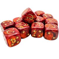 Set di Dadi WW2 Unione Sovietica - 12 D6 Scarab Dice Block (Scarlatto, Oro)