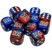 Set di Dadi WW2 Regno Unito - 12 D6 Gemini Dice Block (Blu-Rosso, Bianco)