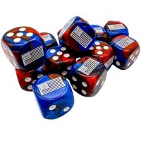 Set di Dadi WW2 Stati Uniti - 12 D6 Gemini Dice Block (Blu-Rosso, Bianco)