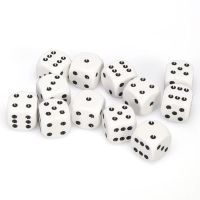 Set di Dadi 12D6 Opaco (Bianco, Nero)