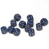Set di Dadi 12D6 Opaco (Blu Sporco, Oro)