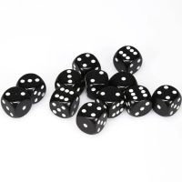 Set di Dadi 12D6 Opaco (Nero, Bianco)