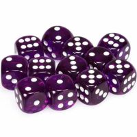 Set di Dadi 12D6 Trasparente (Viola, Bianco)