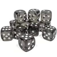 Set di Dadi 12D6 Trasparente (Fumo, Bianco)