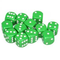Set di Dadi 12D6 Opaco (Verde, Bianco)