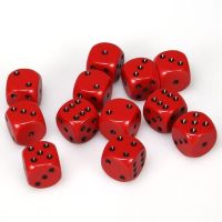 Set di Dadi 12D6 Opaco (Rosso, Nero)