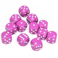 Set di Dadi 12D6 Opaco (Violetto, Bianco)