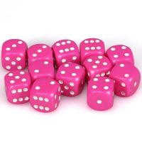 Set di Dadi 12D6 Opaco (Rosa, Bianco)