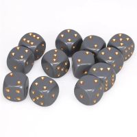 Set di Dadi 12D6 Opaco (Grigio Scuro, Rame)