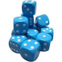 Set di Dadi 12D6 Opaco (Celeste, Bianco)