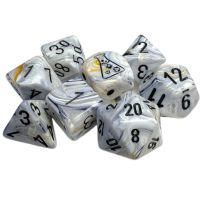 Set di Dadi Lab Dice - Marble (Calcite, Nero)