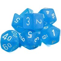 Set di Dadi Frosted (Blu Caraibico, Bianco)