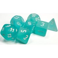 Set di Dadi Frosted (Ciano, Bianco)