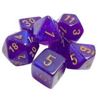 Set di Dadi Borealis Luminary (Viola Reale, Oro)