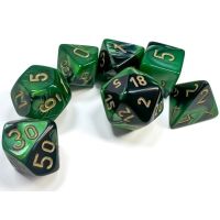 Set di Dadi Gemini (Nero-Verde, Oro)