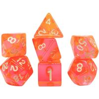 Set di 7 Dadi Transparenti - Coral