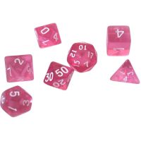 Set di 7 Dadi Transparenti - Pink