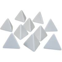 Set di 10 Dadi a 4 Facce (D4) Vuoti - Opachi Bianchi